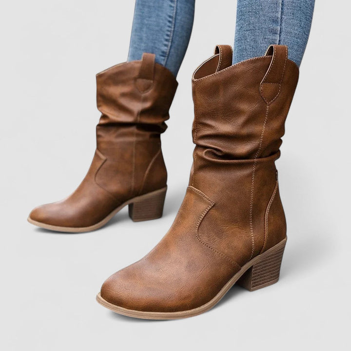 Therese | Slouch-Stiefelette mit Blockabsatz