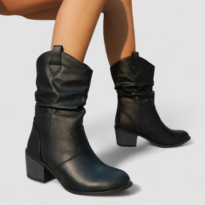 Therese | Slouch-Stiefelette mit Blockabsatz