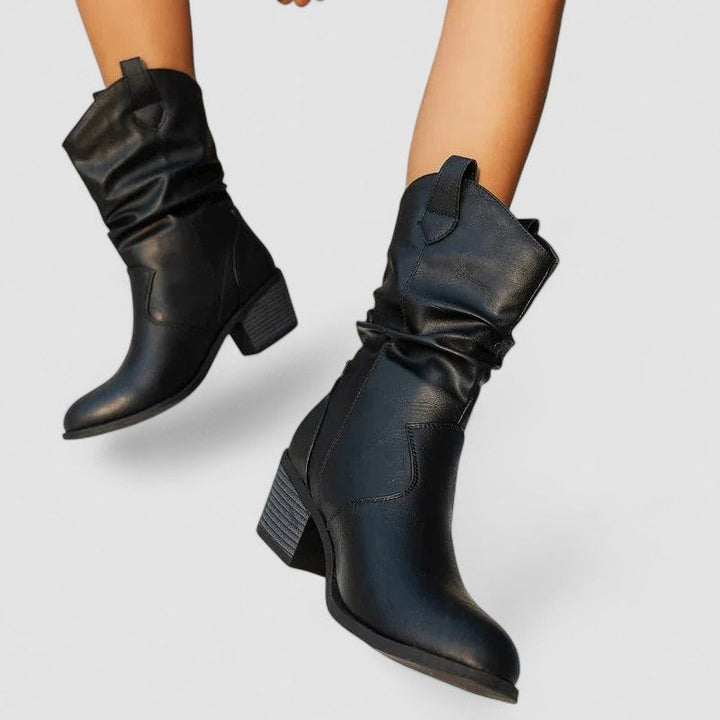 Therese | Slouch-Stiefelette mit Blockabsatz