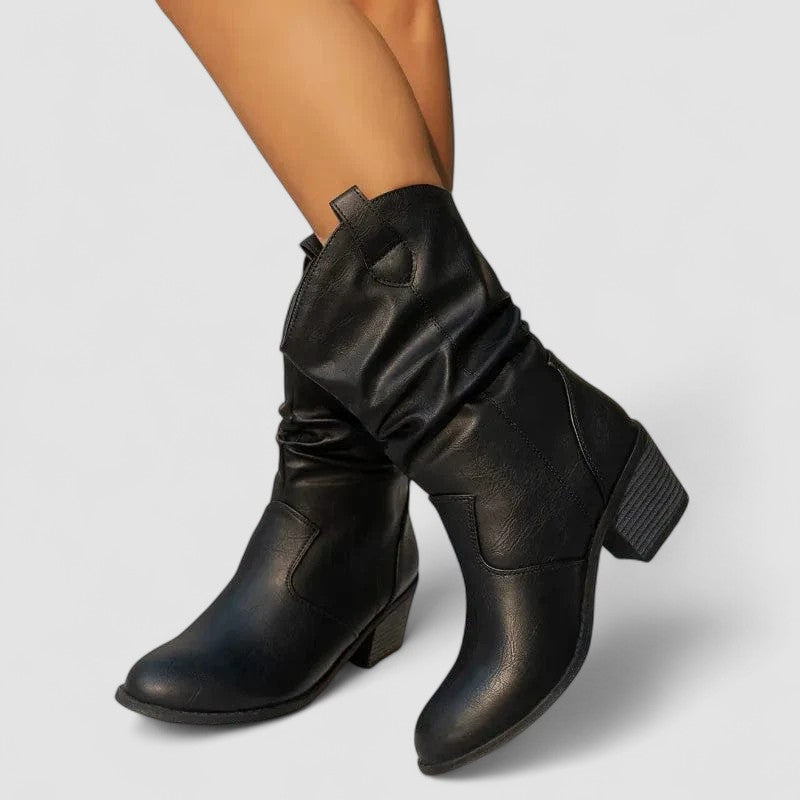 Therese | Slouch-Stiefelette mit Blockabsatz