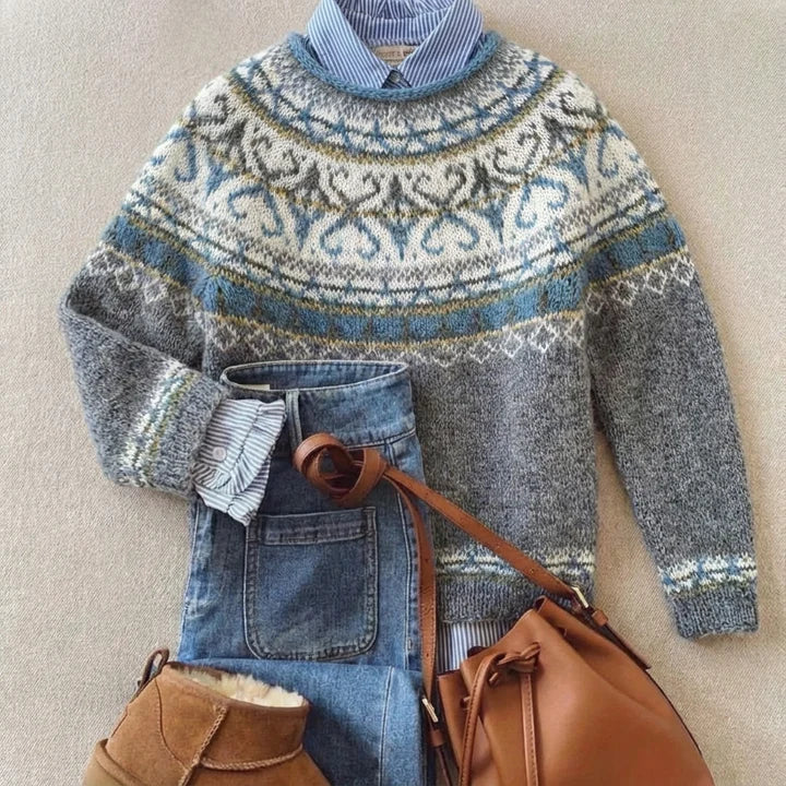 Luxe | Islandpullover in Grau und Blau