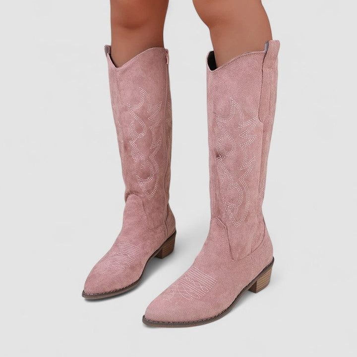 Karla | Kniehoher Westernstiefel mit Stickerei