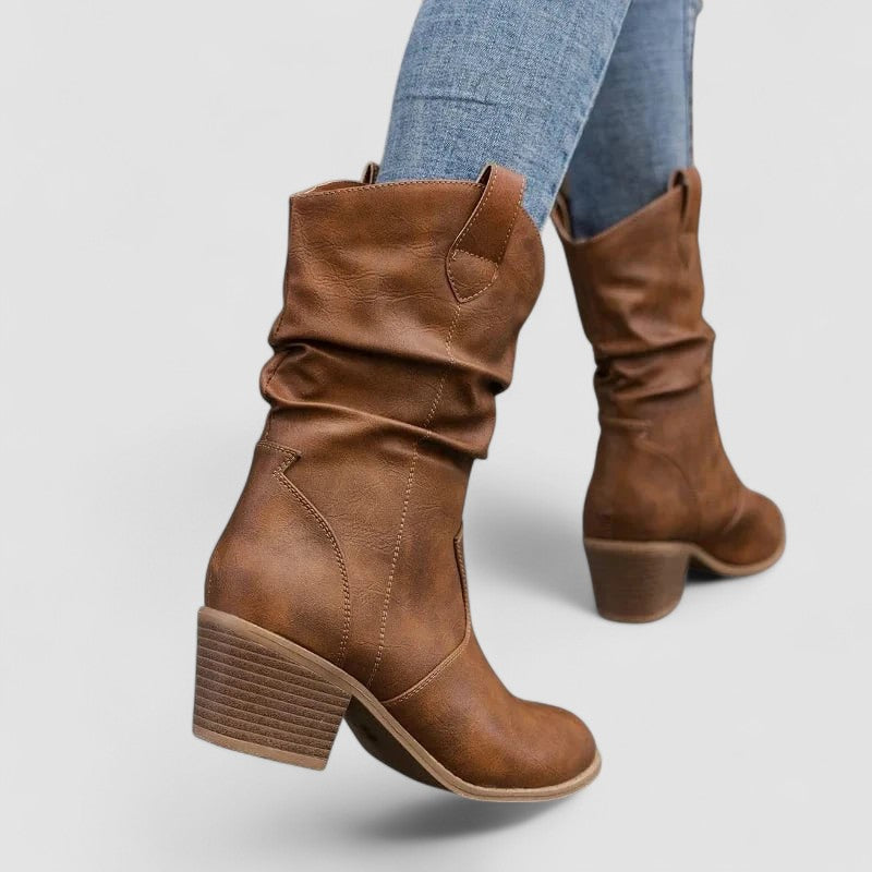 Therese | Slouch-Stiefelette mit Blockabsatz