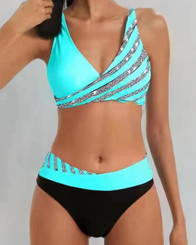 Mona - Bedruckter Bikini in Warmen Tönen von Hanna Hamburg