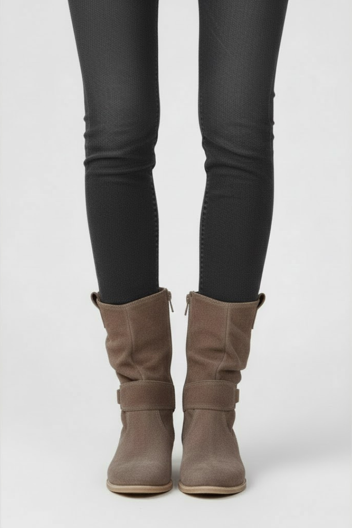 Heidemarie | Wadenhoher Slouch-Stiefel in Cognac