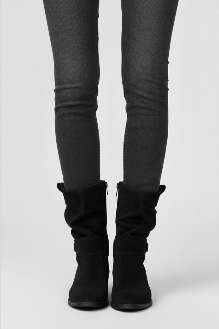 Heidemarie | Wadenhoher Slouch-Stiefel in Cognac