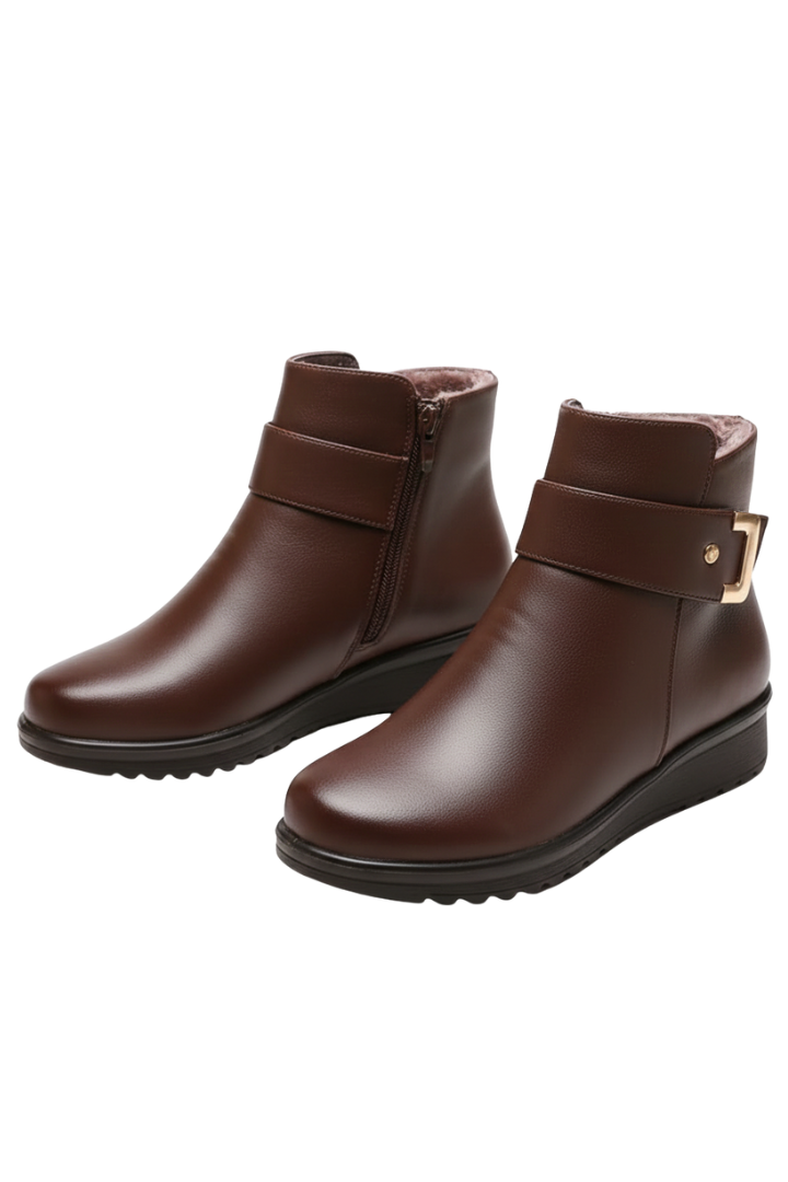 Holda | Gefütterte Stiefelette mit Fellkragen