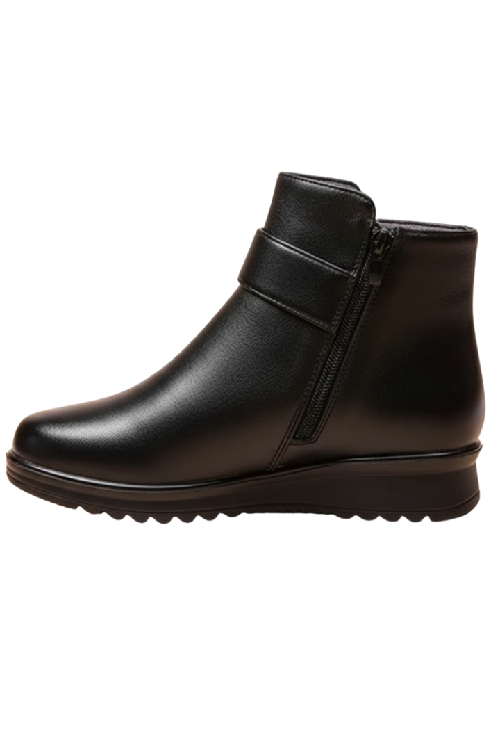 Holda | Gefütterte Stiefelette mit Fellkragen