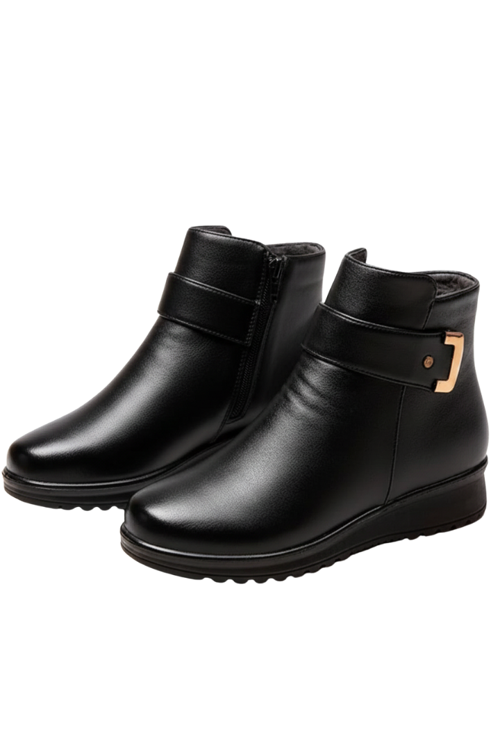 Holda | Gefütterte Stiefelette mit Fellkragen