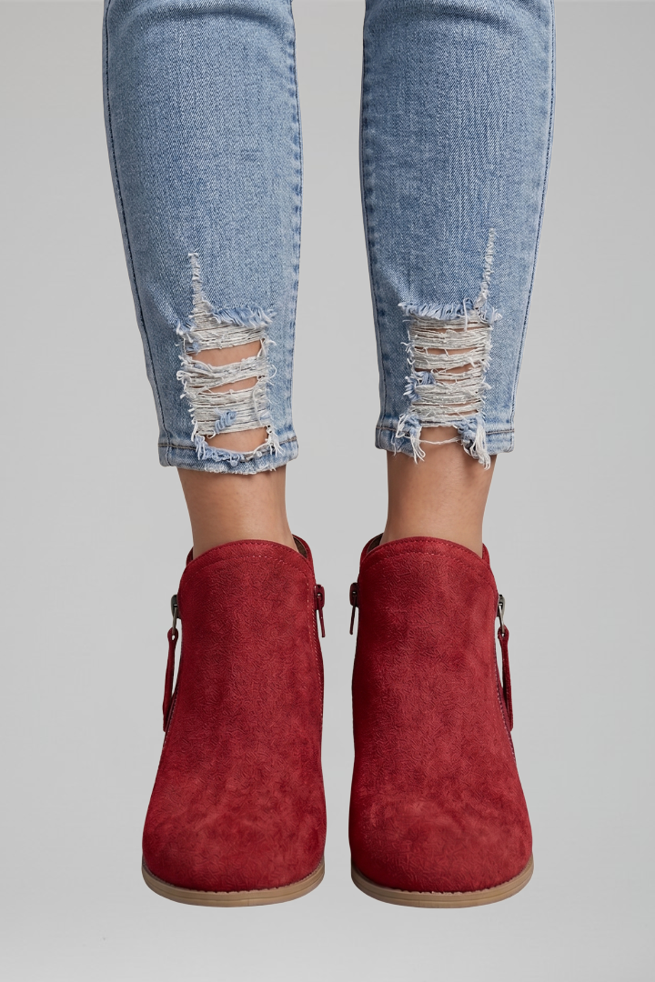 Jette | Stiefelette in Veloursoptik