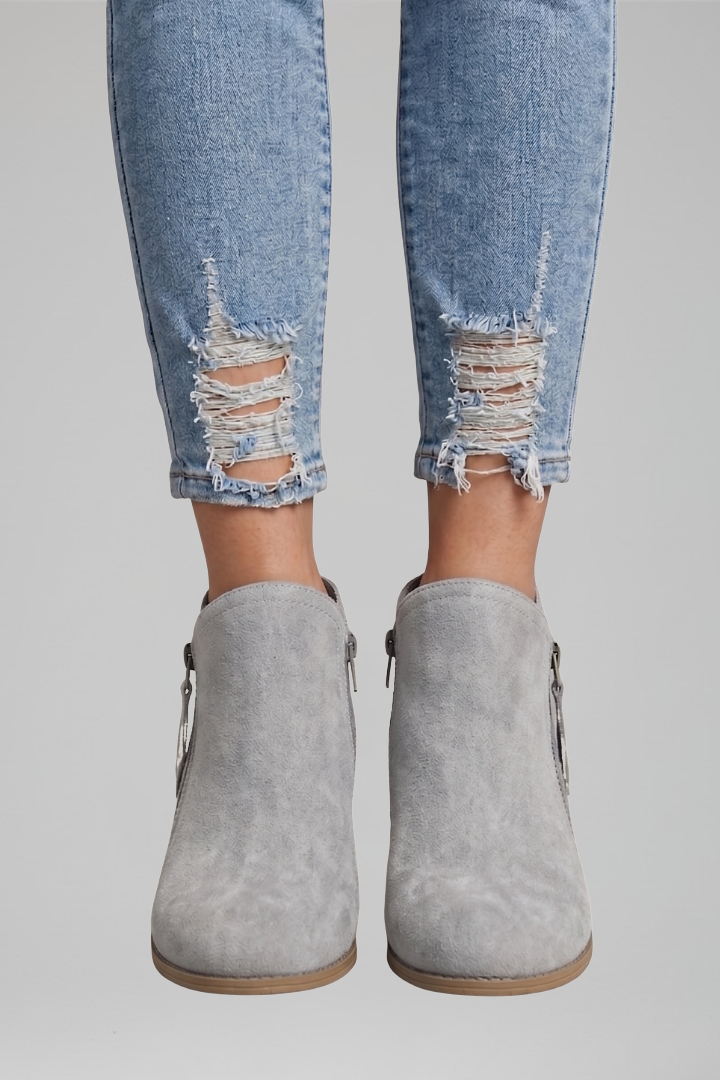 Jette | Stiefelette in Veloursoptik
