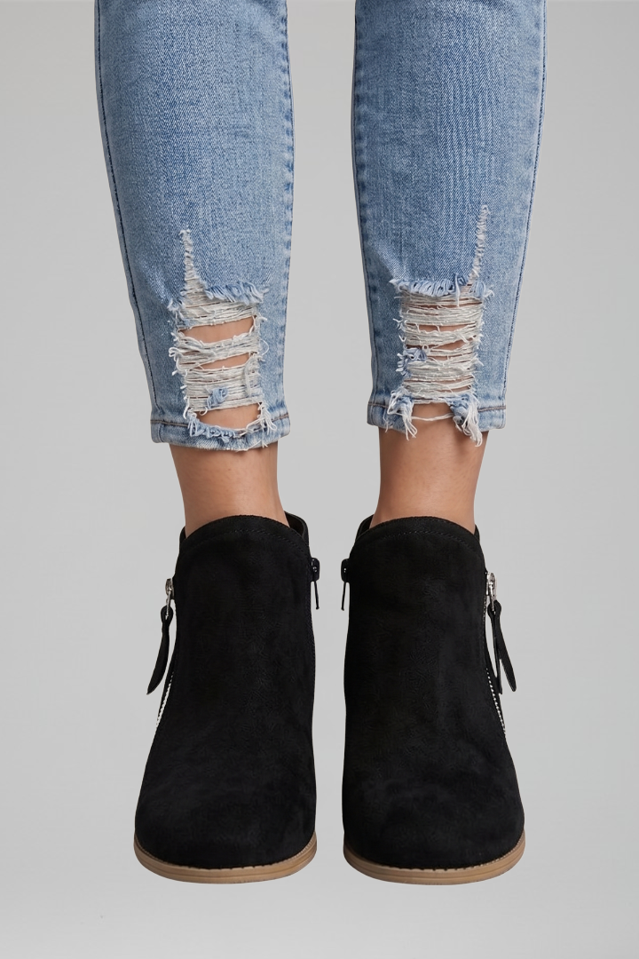 Jette | Stiefelette in Veloursoptik