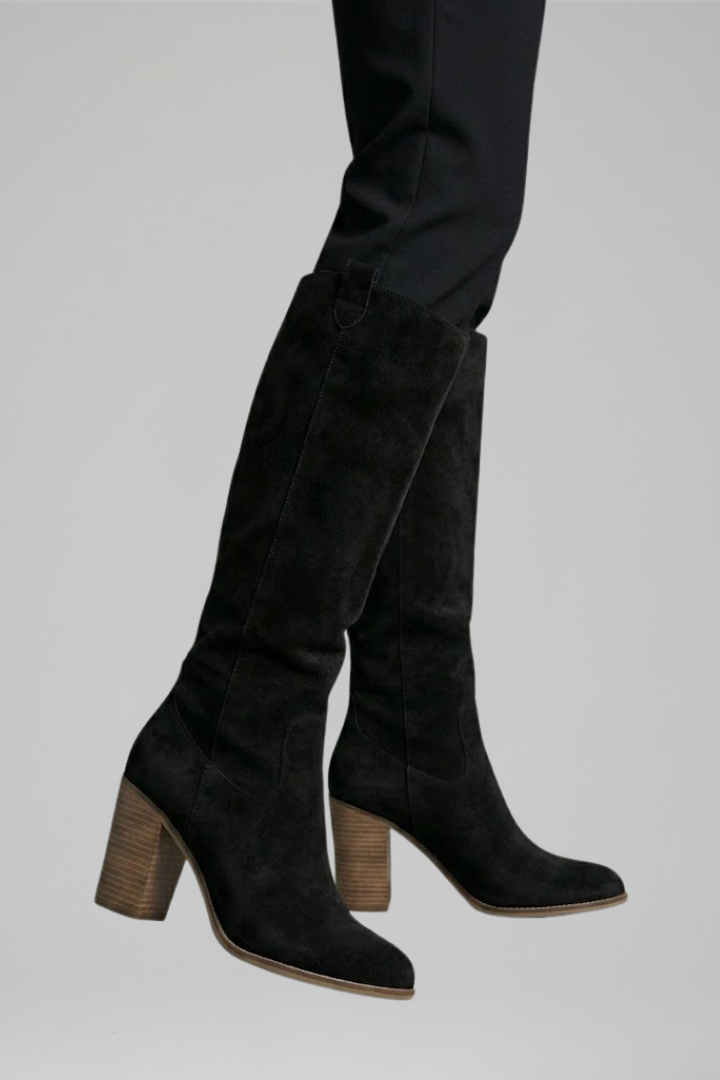 Gundel | Kniehoher Stiefel in Veloursoptik
