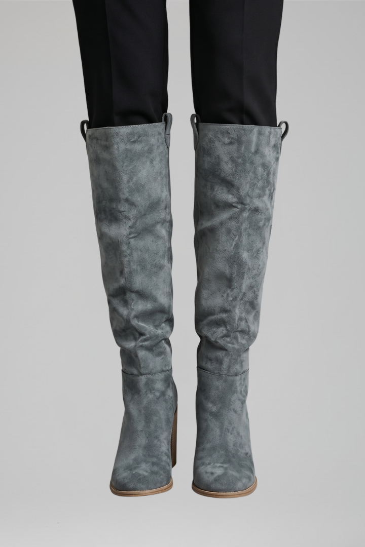 Gundel | Kniehoher Stiefel in Veloursoptik