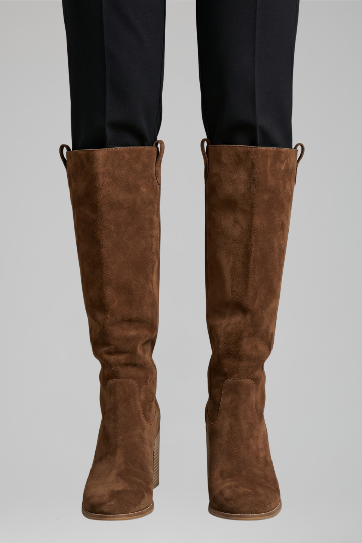 Gundel | Kniehoher Stiefel in Veloursoptik