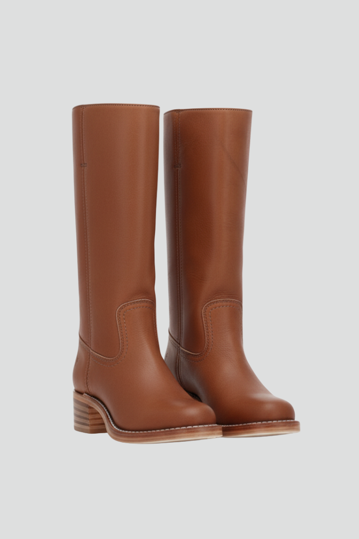 Friederike | Kniehoher Stiefel in Cognac