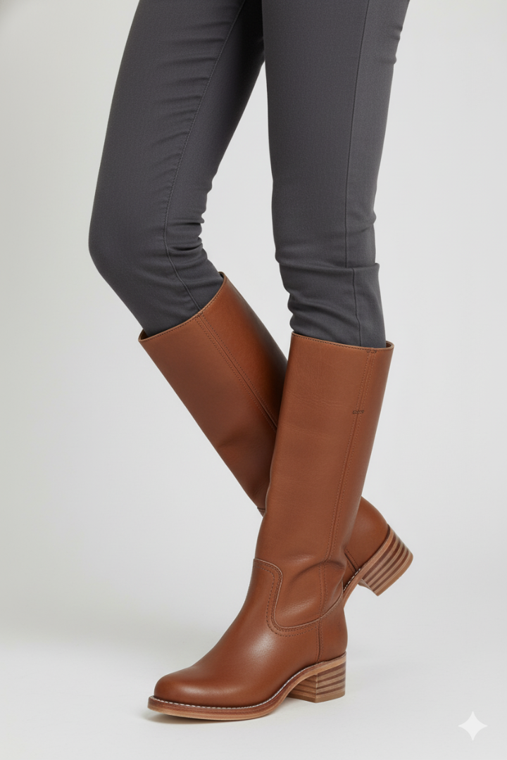 Friederike | Kniehoher Stiefel in Cognac