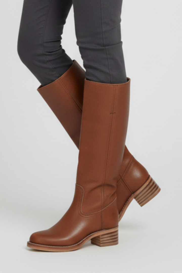 Friederike | Kniehoher Stiefel in Cognac