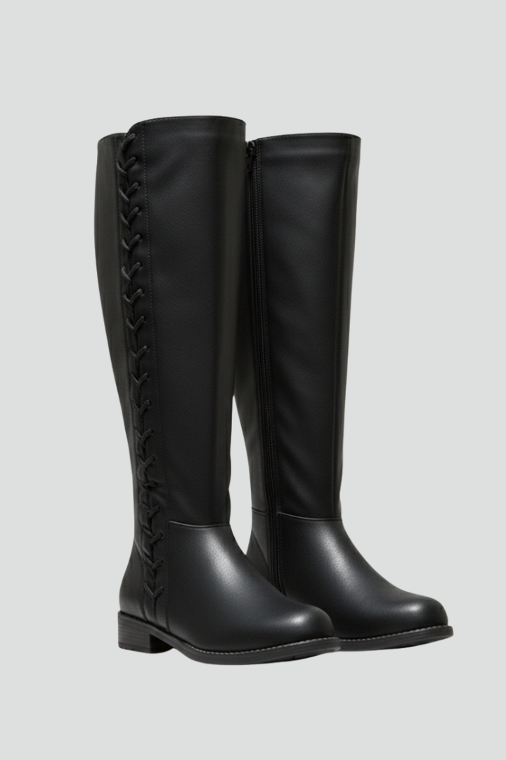 Hilma | Kniehoher Stiefel mit Schnürung hinten