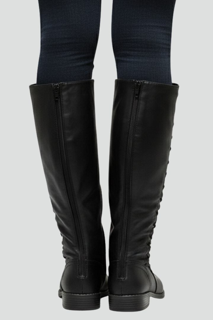 Hilma | Kniehoher Stiefel mit Schnürung hinten