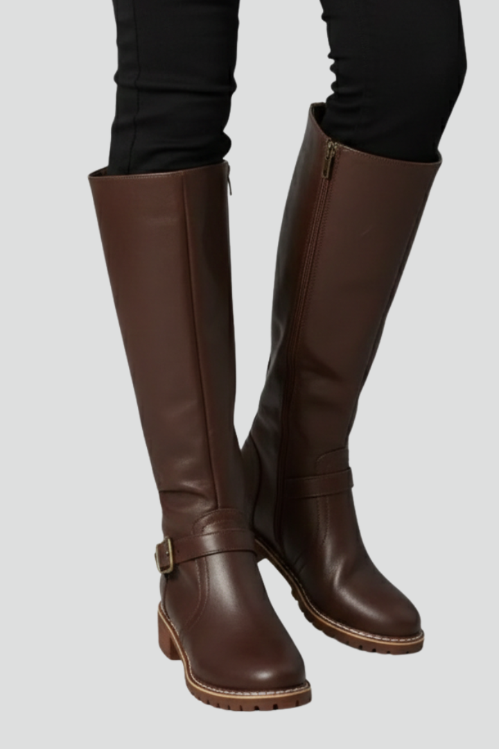 Ernestine | Kniehoher Reitstiefel mit Schnalle