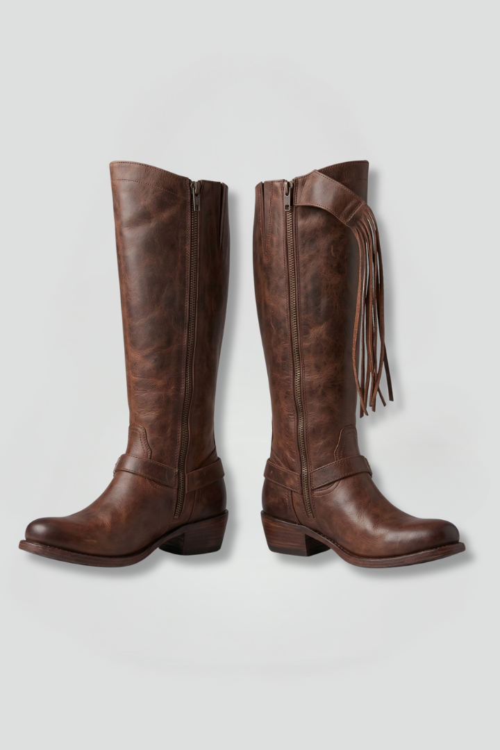 Hanne | Kniehoher Stiefel mit Fransen