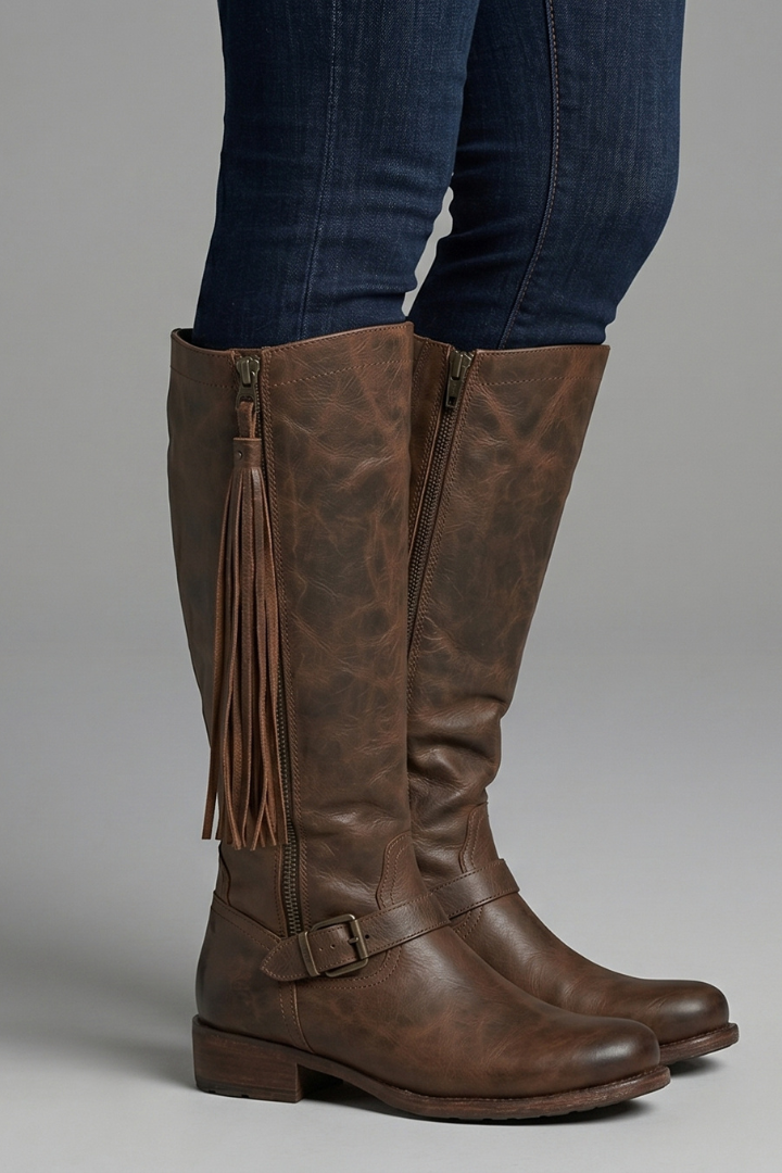 Hanne | Kniehoher Stiefel mit Fransen