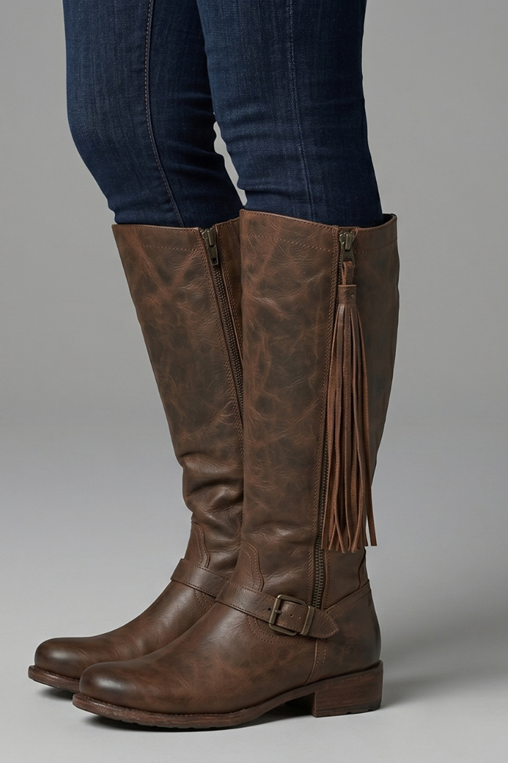 Hanne | Kniehoher Stiefel mit Fransen