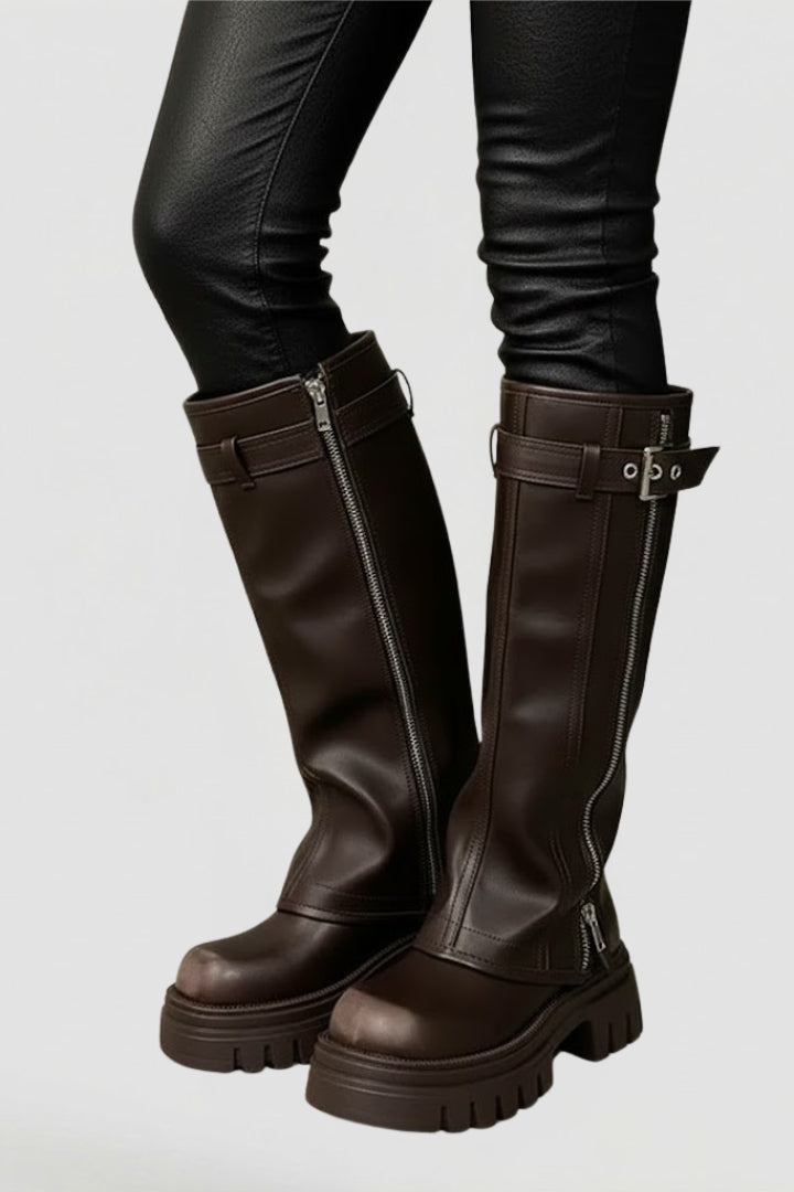 Fanny | Kniehoher Stiefel mit Plateausohle