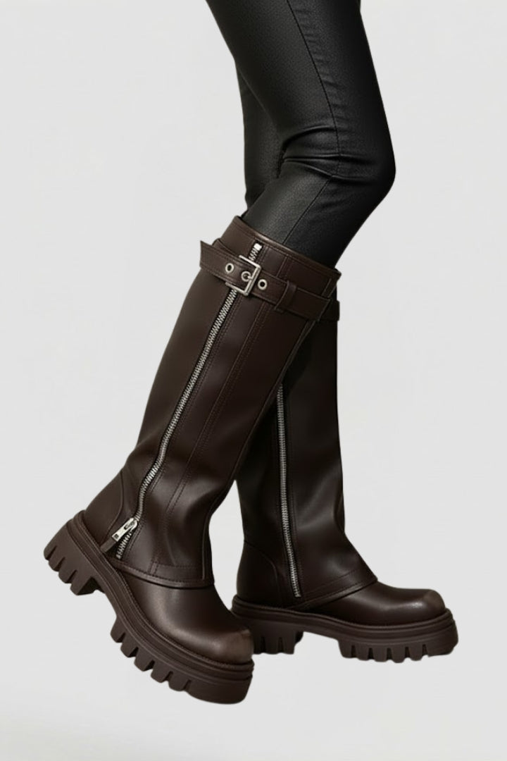 Fanny | Kniehoher Stiefel mit Plateausohle