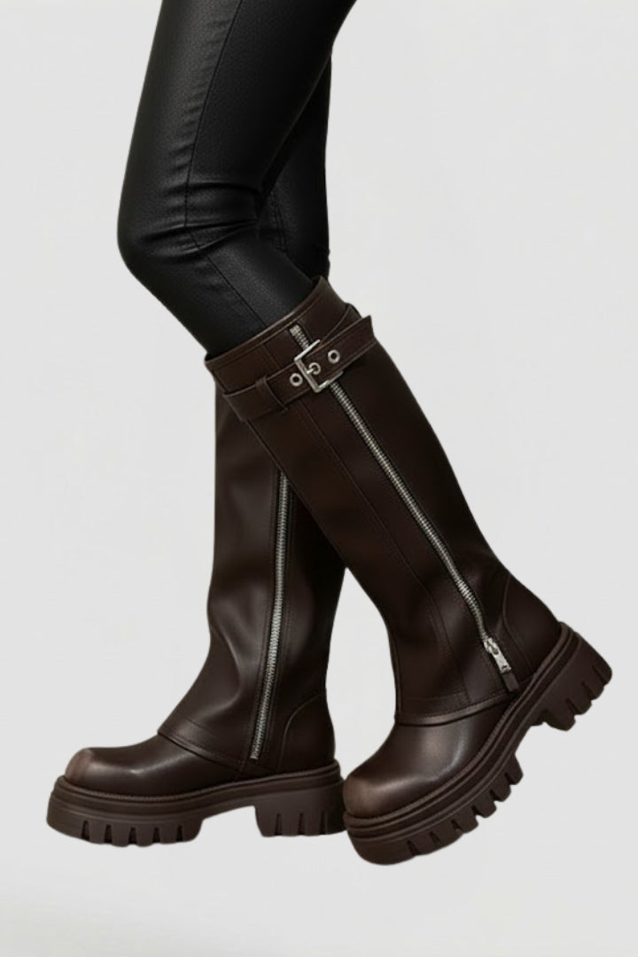 Fanny | Kniehoher Stiefel mit Plateausohle
