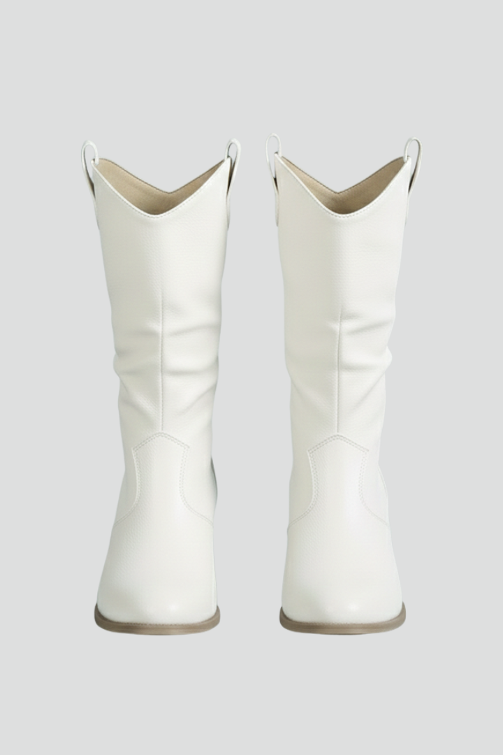 Gertraude | Wadenhoher Westernstiefel in Weiß