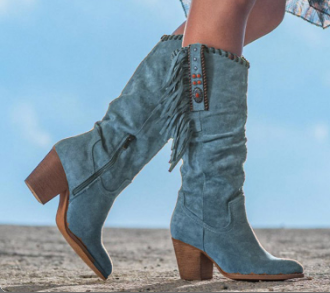Bernadette | Wadenhoher Stiefel mit Fransen