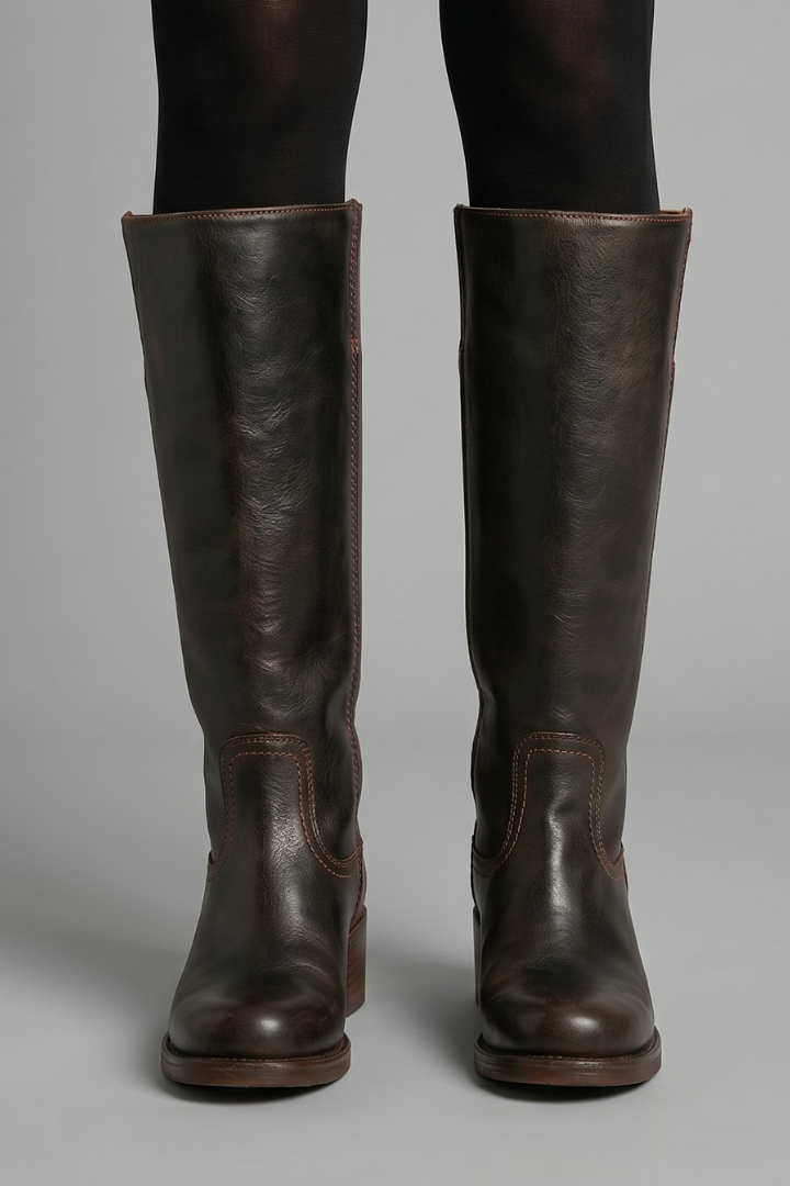Isolde | Wadenhoher Stiefel mit glattem Schaft