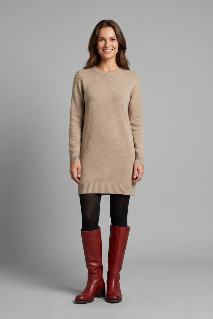 Isolde | Wadenhoher Stiefel mit glattem Schaft