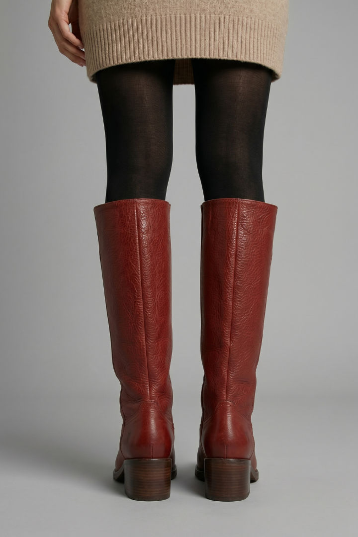 Isolde | Wadenhoher Stiefel mit glattem Schaft