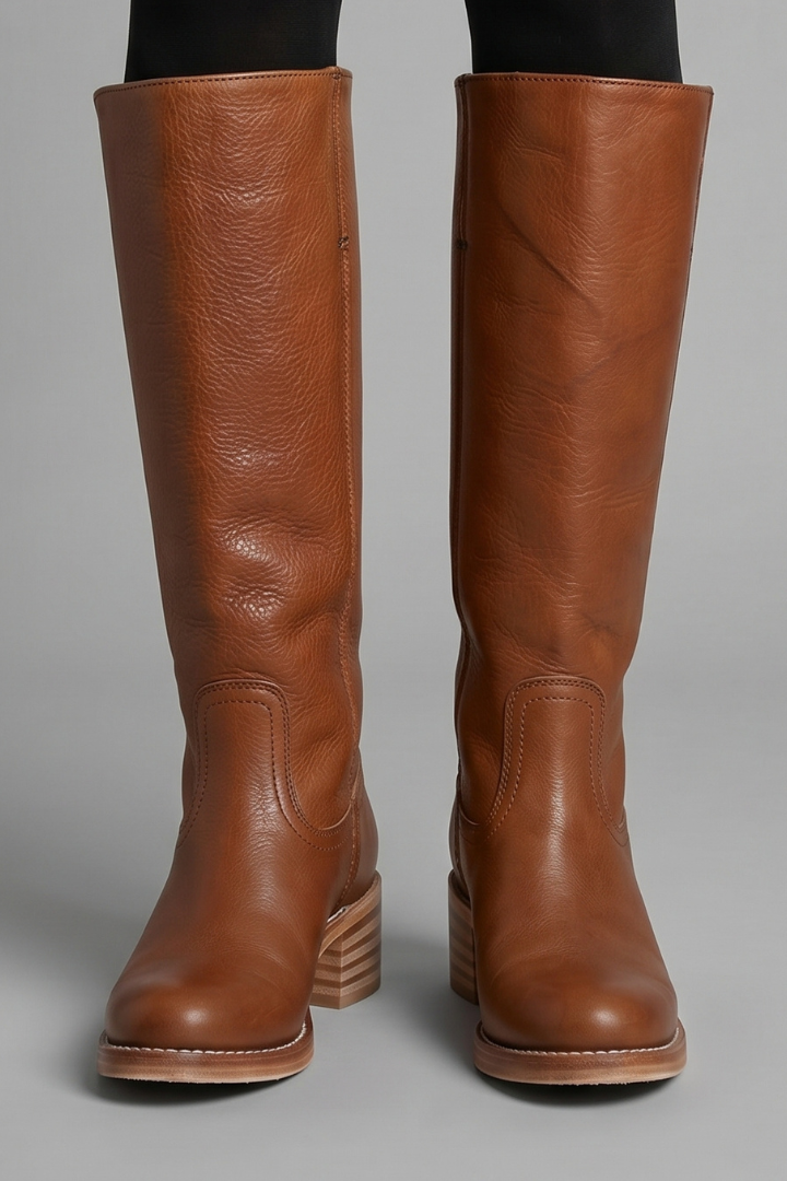 Isolde | Wadenhoher Stiefel mit glattem Schaft