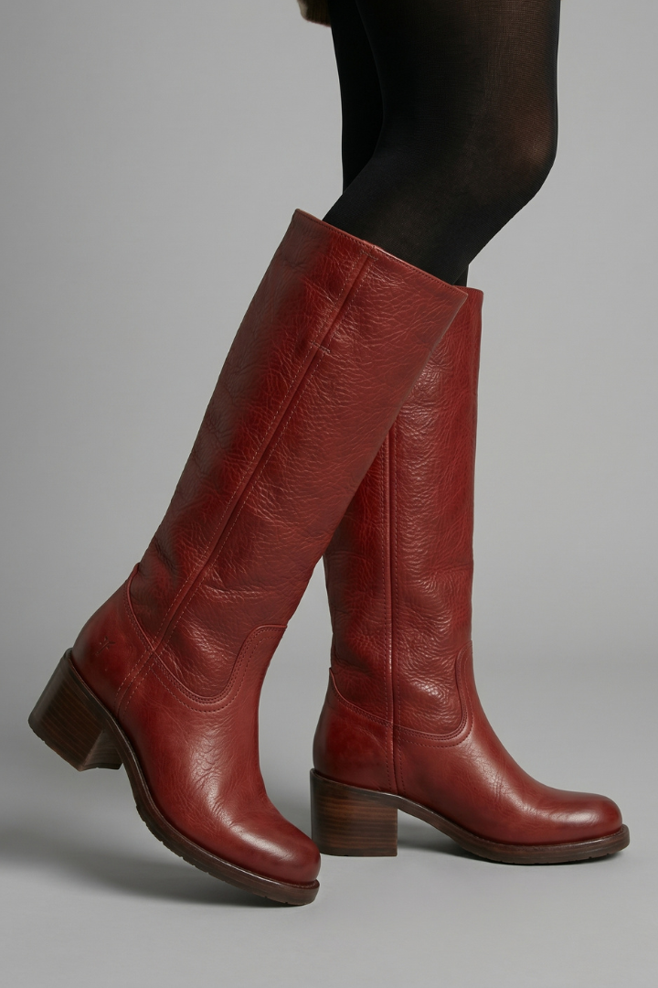 Isolde | Wadenhoher Stiefel mit glattem Schaft