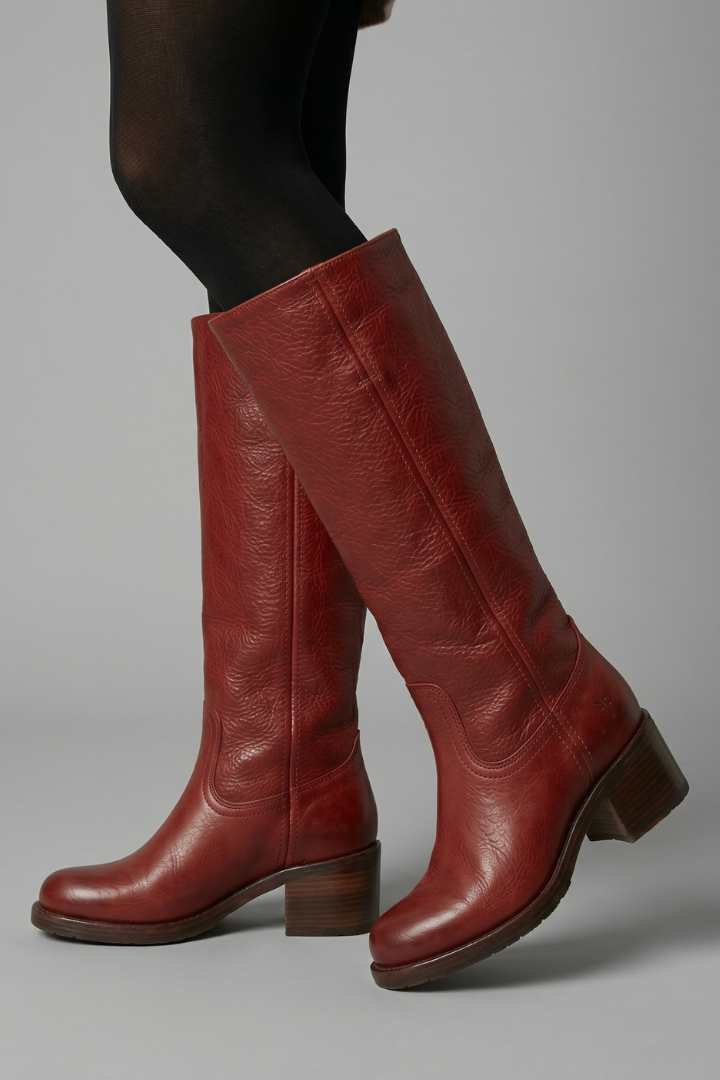Isolde | Wadenhoher Stiefel mit glattem Schaft