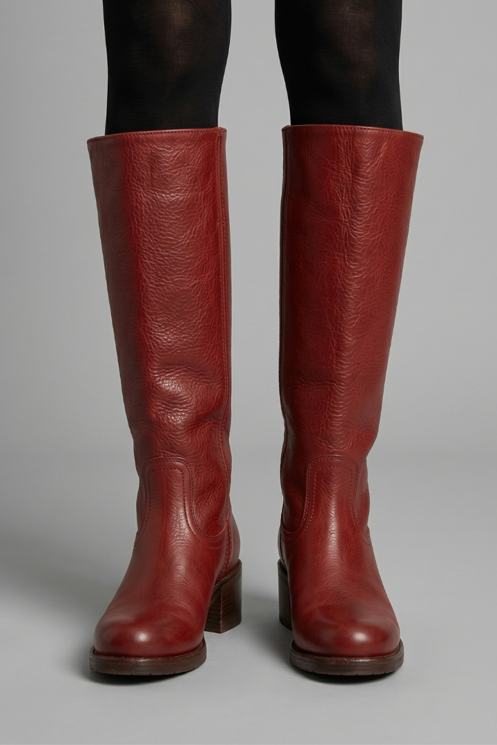 Isolde | Wadenhoher Stiefel mit glattem Schaft