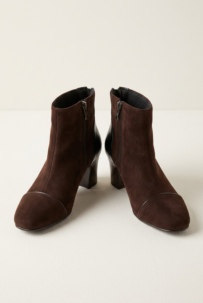 Dorle | Stiefelette in Dunkelbraun mit Blockabsatz