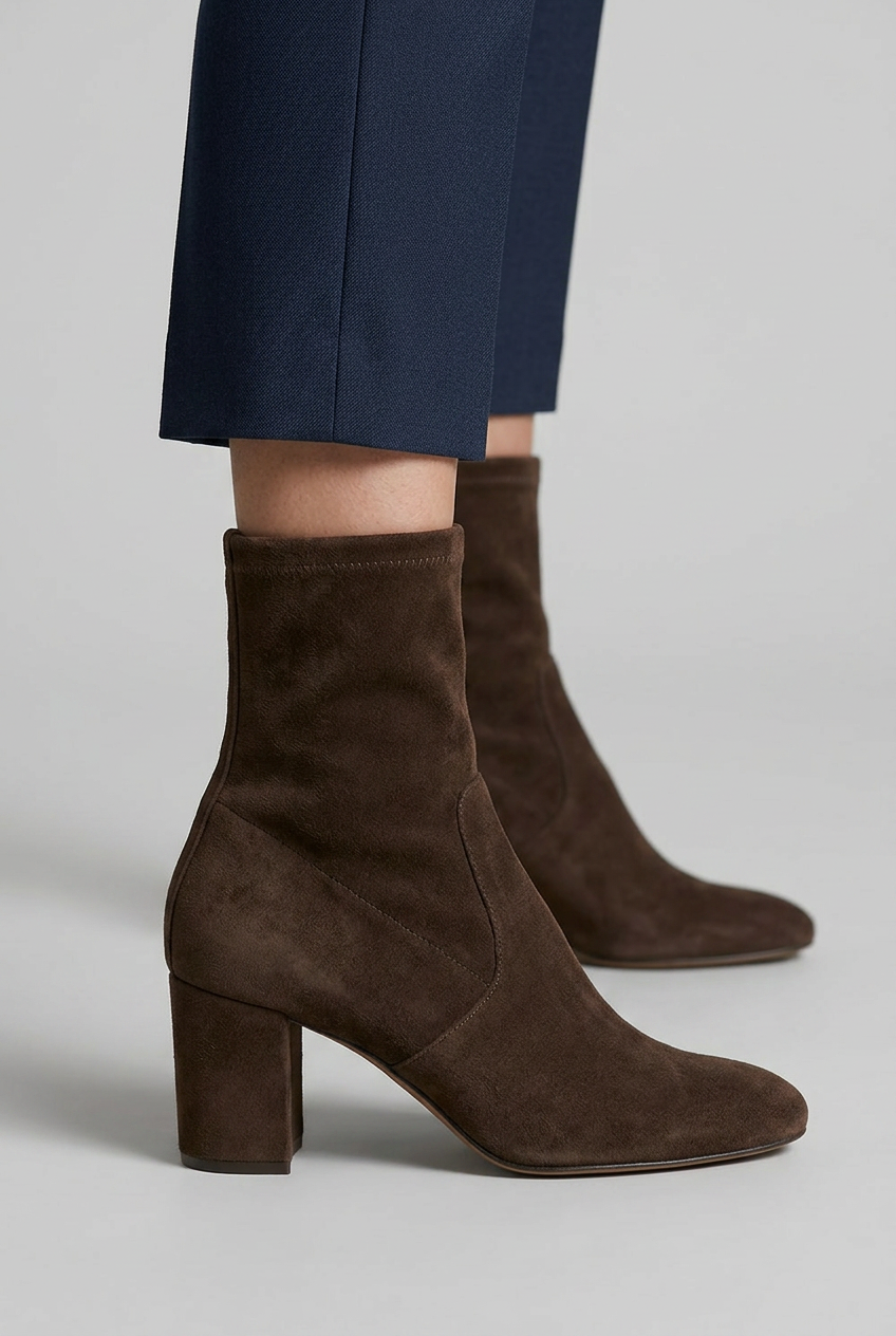 Dorle | Stiefelette in Dunkelbraun mit Blockabsatz