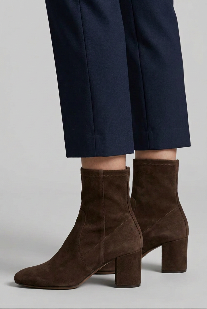 Dorle | Stiefelette in Dunkelbraun mit Blockabsatz