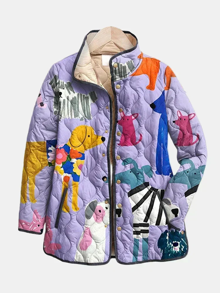 Henriette | Steppjacke mit Hundemotiv