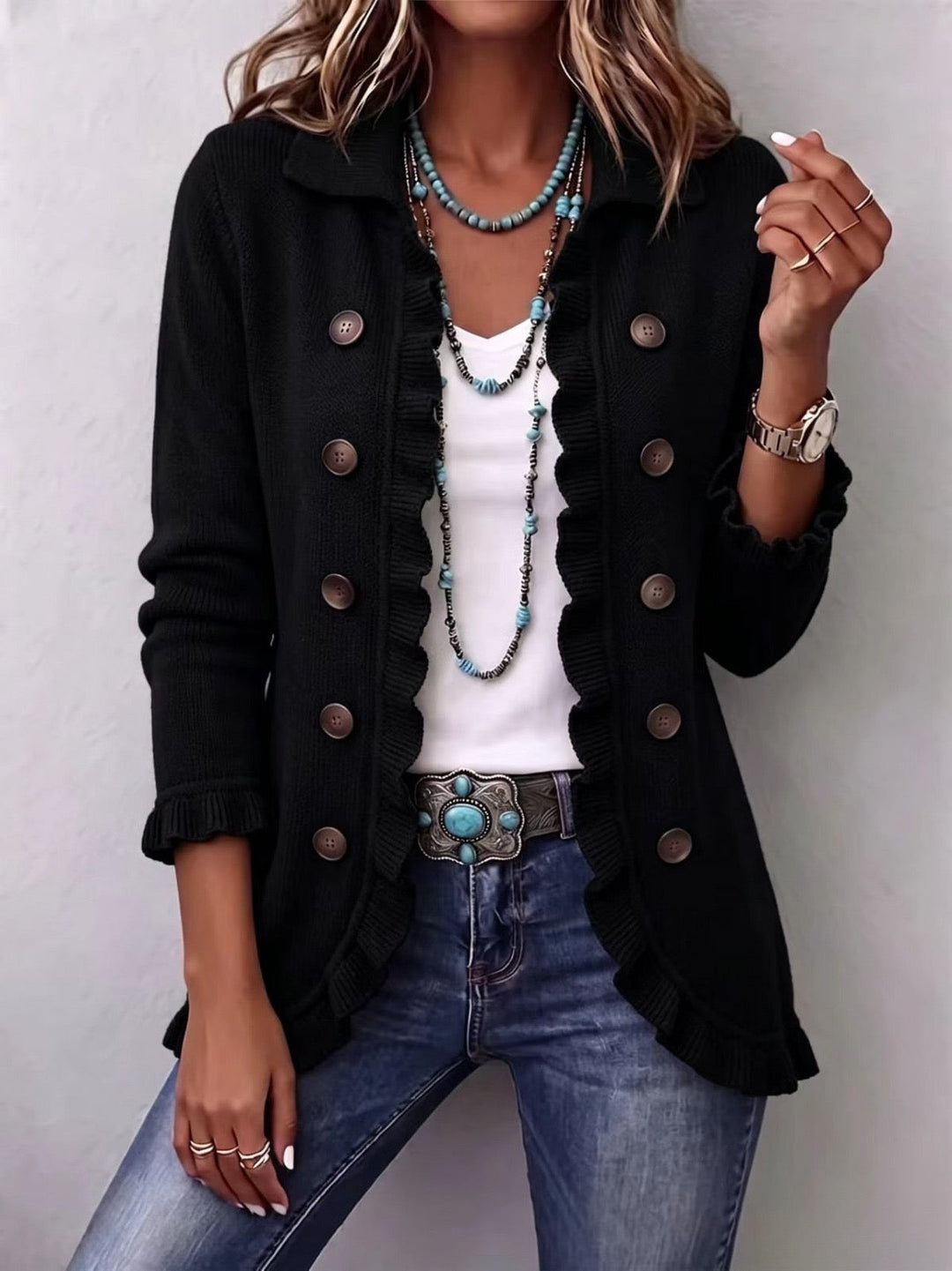 Wibke | Strickjacke in Schwarz