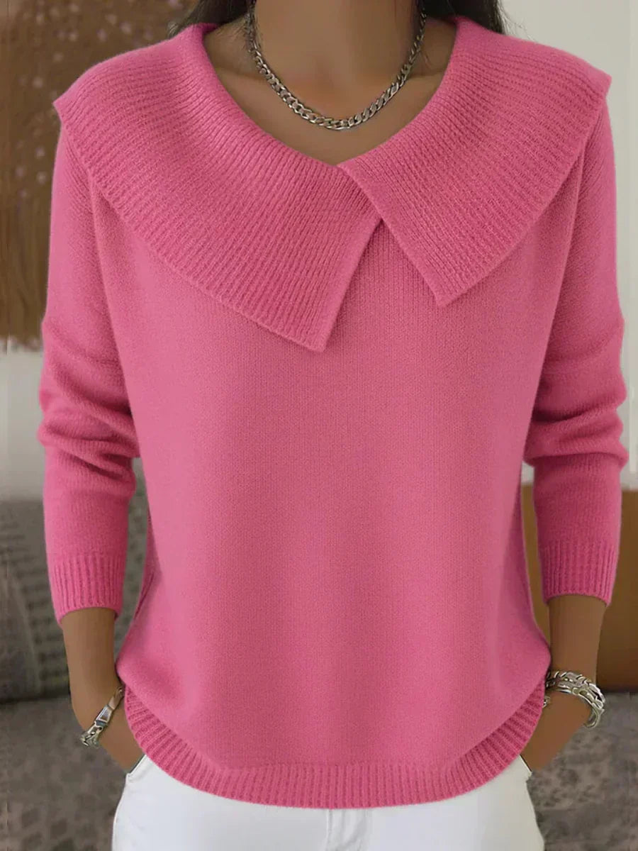 Serelinne | Rippstrick-Pullover mit großem Kragen von Hanna Hamburg, Pullover für Damen