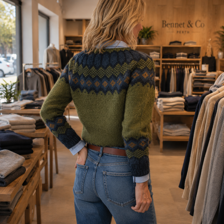 Jessica | Norwegerpullover in Oliv