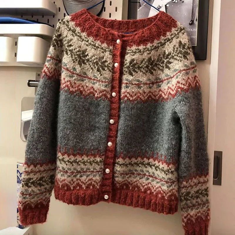 Atasha | Norweger-Strickjacke in Grau
