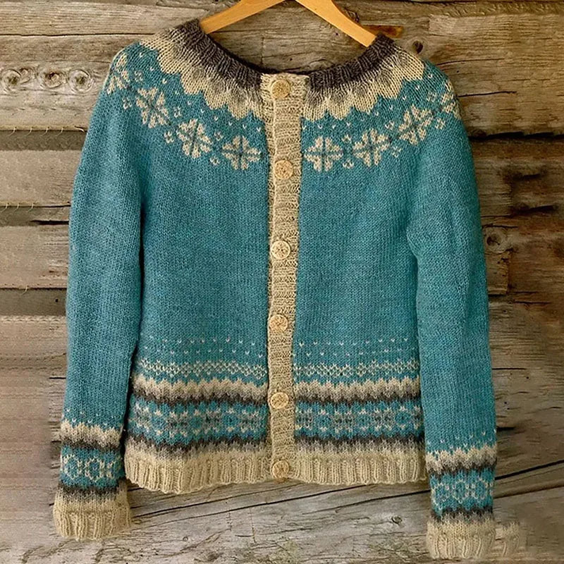 Allaira | Norweger-Strickjacke in Petrol