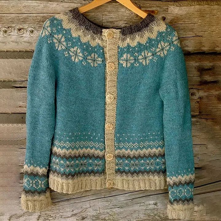 Allaira | Norweger-Strickjacke in Petrol